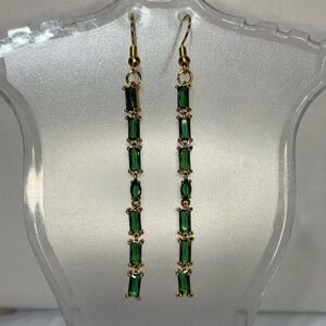 Green and Gold Statement Earrings